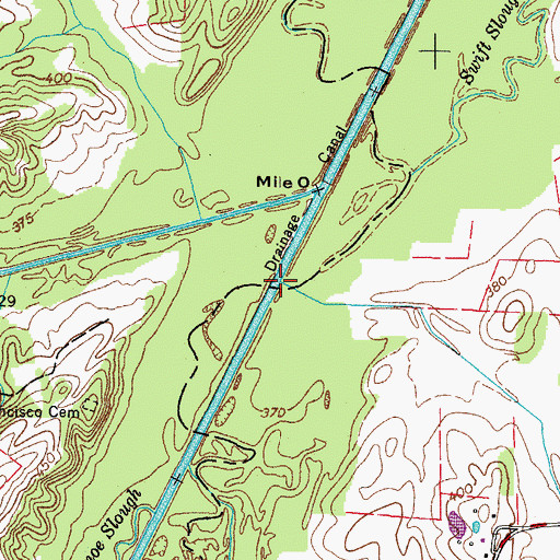 Topographic Map of Raccoon Branch, TN