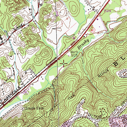 Topographic Map of Raccoon Branch, TN