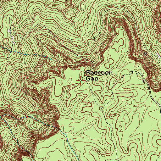 Topographic Map of Raccoon Gap, TN