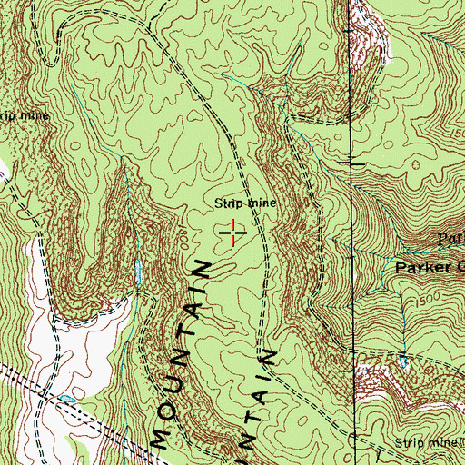 Topographic Map of Raccoon Mountain, TN