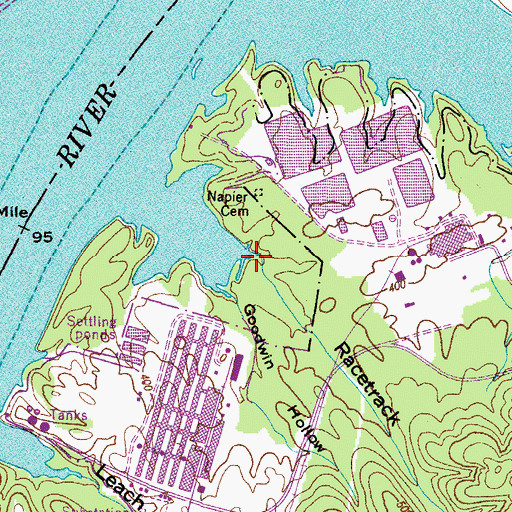 Topographic Map of Racetrack Hollow, TN