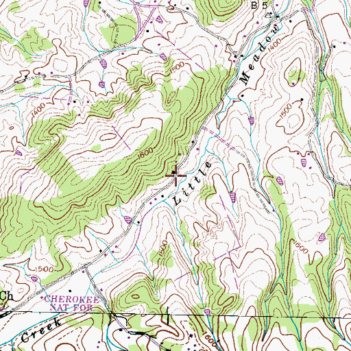 Topographic Map of Rader Hill School, TN
