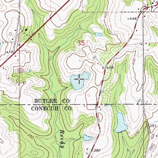 Topographic Map of Majors Lake, AL