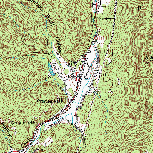 Topographic Map of Rainbow Bluff Hollow, TN