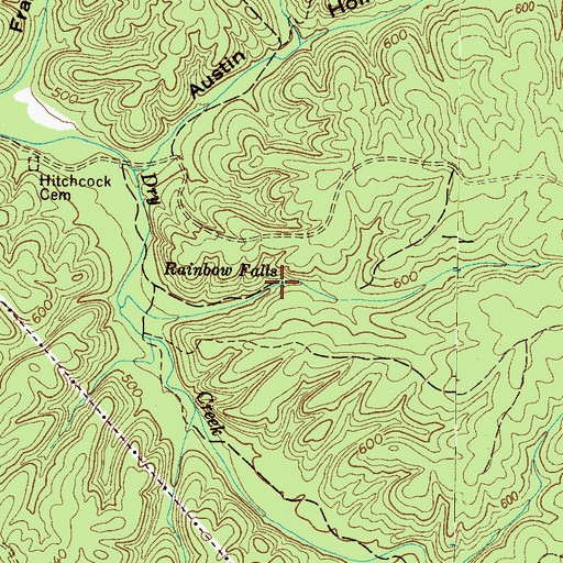 Topographic Map of Rainbow Falls, TN