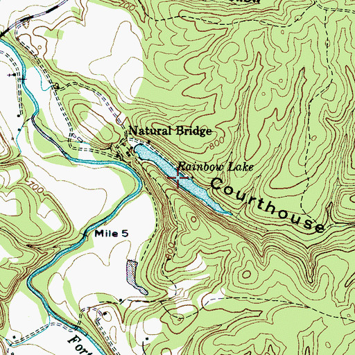 Topographic Map of Rainbow Lake, TN