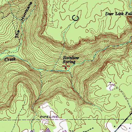 Topographic Map of Rainbow Spring, TN