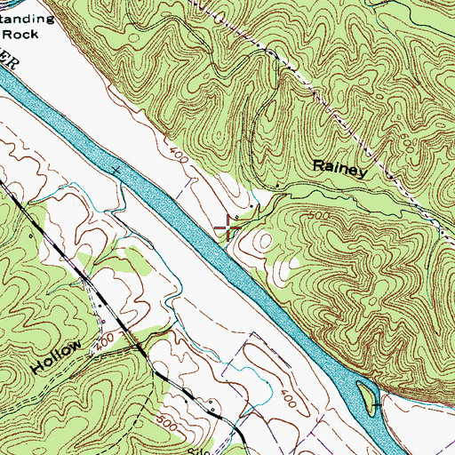 Topographic Map of Rainey Hollow, TN