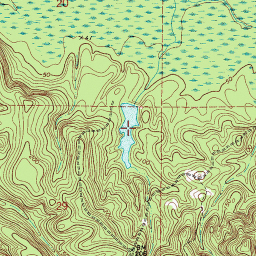 Topographic Map of W Sam Carpenters Lake, AL