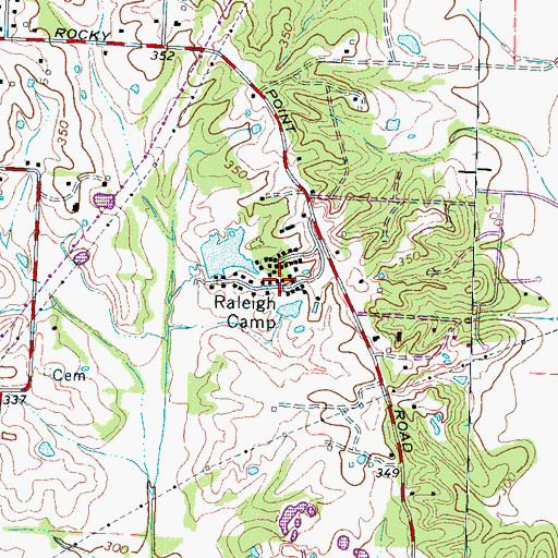 Topographic Map of Raleigh Camp, TN