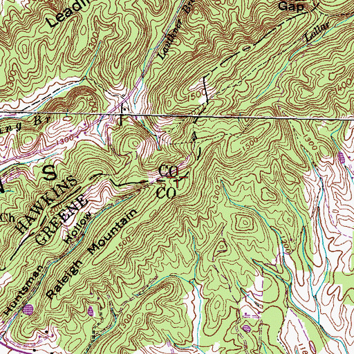 Topographic Map of Raleigh Mountain, TN