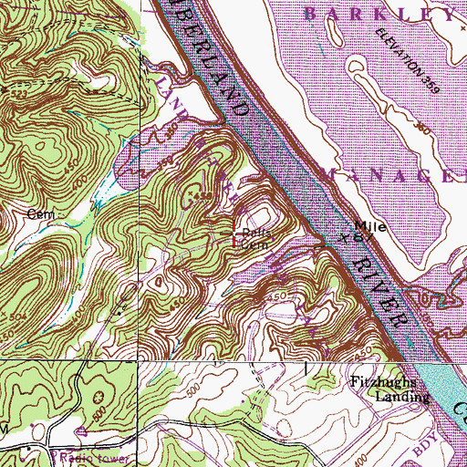 Topographic Map of Ralls Cemetery, TN