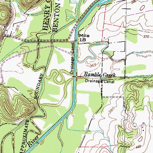 Topographic Map of Ramble Creek, TN