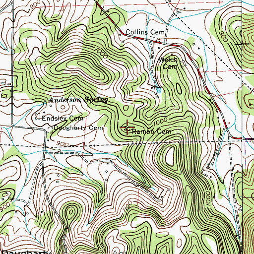Topographic Map of Rambo Cemetery, TN