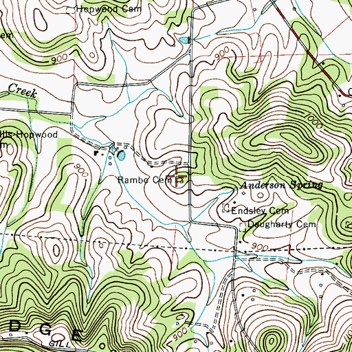 Topographic Map of Rambo Cemetery, TN