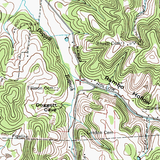 Topographic Map of Rambo Hollow, TN