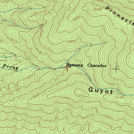 Topographic Map of Ramsey Cascades, TN