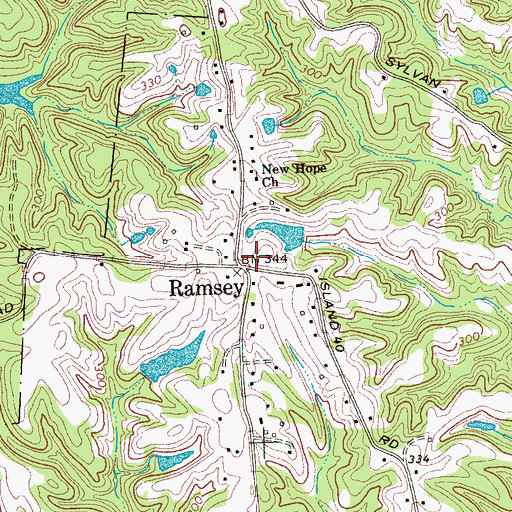 Topographic Map of Ramsey, TN