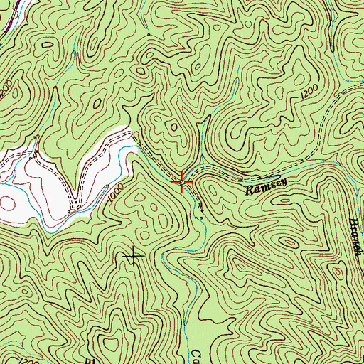 Topographic Map of Ramsey Branch, TN