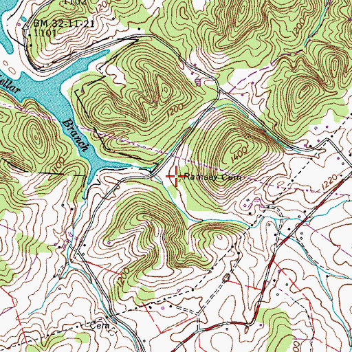 Topographic Map of Ramsey Cemetery, TN