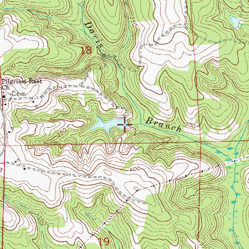 Topographic Map of Edsel Adams Dam, AL