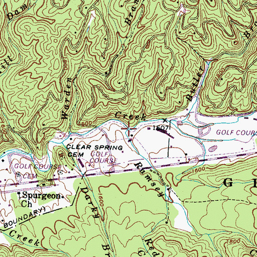 Topographic Map of Ramsey Creek, TN