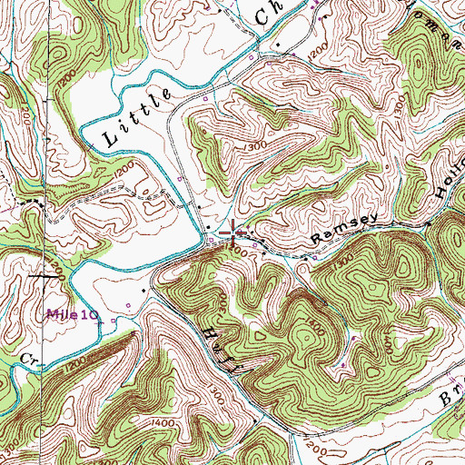 Topographic Map of Ramsey Hollow, TN