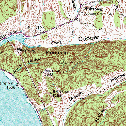 Topographic Map of Ramsey Mountain, TN