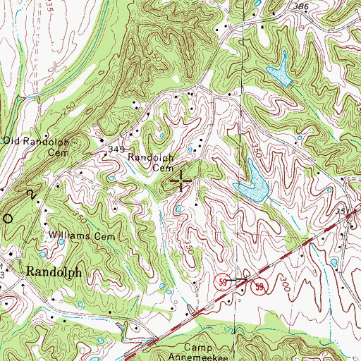 Topographic Map of Randolph Cemetery, TN