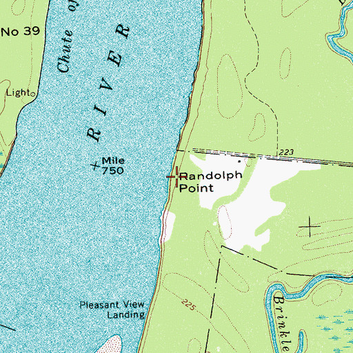 Topographic Map of Randolph Point, TN