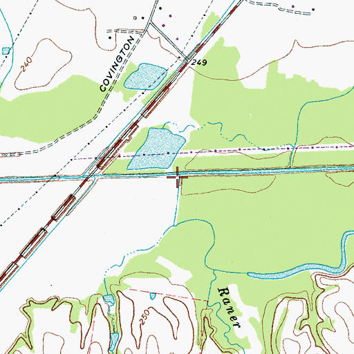 Topographic Map of Raner Creek, TN