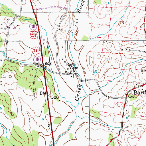 Topographic Map of Rankin Cemetery, TN