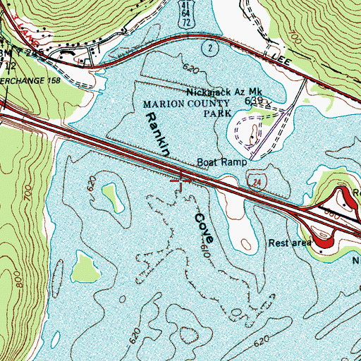 Topographic Map of Rankin Cove, TN