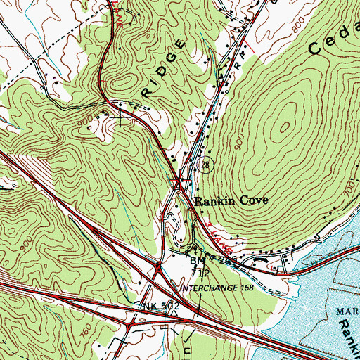 Topographic Map of Rankin Cove, TN