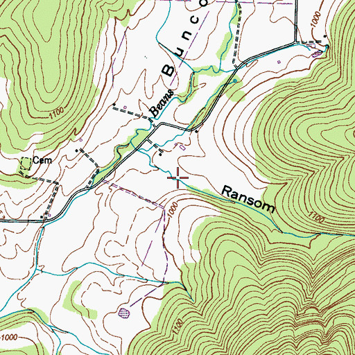 Topographic Map of Ransom Hollow, TN