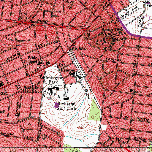 Topographic Map of Ransom School, TN