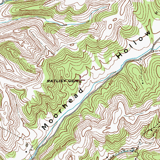 Topographic Map of Ratlief Cemetery, TN