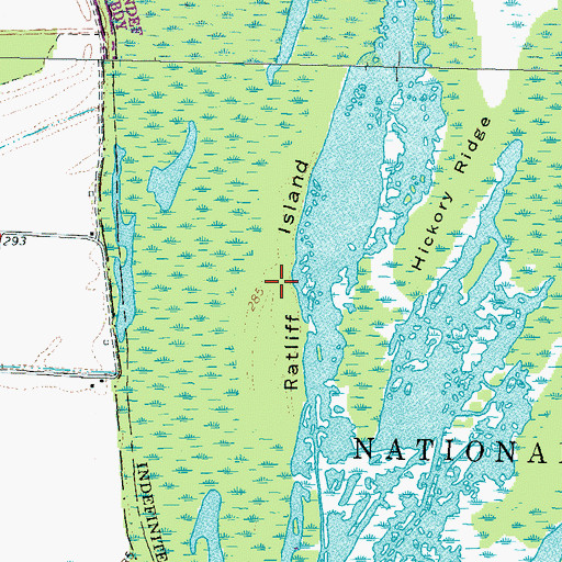 Topographic Map of Ratliff Island, TN