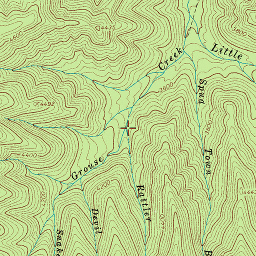 Topographic Map of Rattler Branch, TN