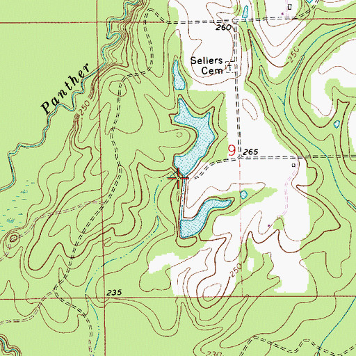 Topographic Map of Lake Alexander Dam Number One, AL