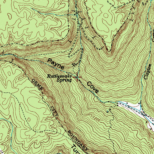 Topographic Map of Rattlesnake Spring, TN