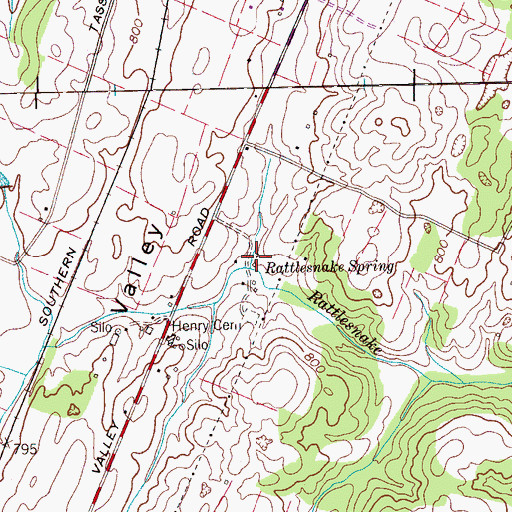 Topographic Map of Rattlesnake Spring, TN