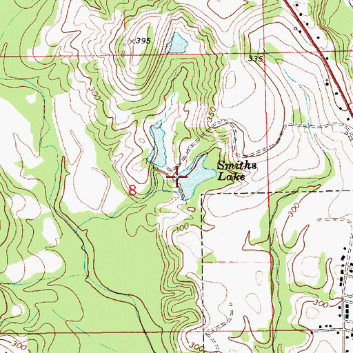 Topographic Map of Bryce Smith Dam, AL