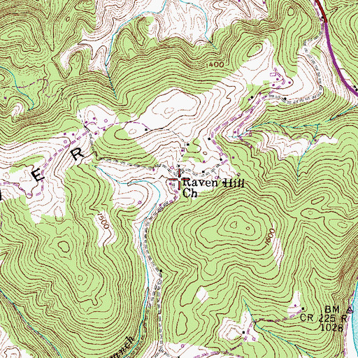 Topographic Map of Raven Hill Church, TN