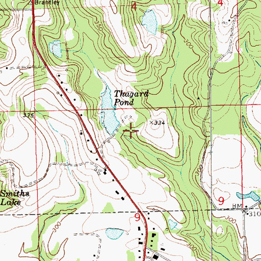 Topographic Map of L D Thaggard Dam, AL