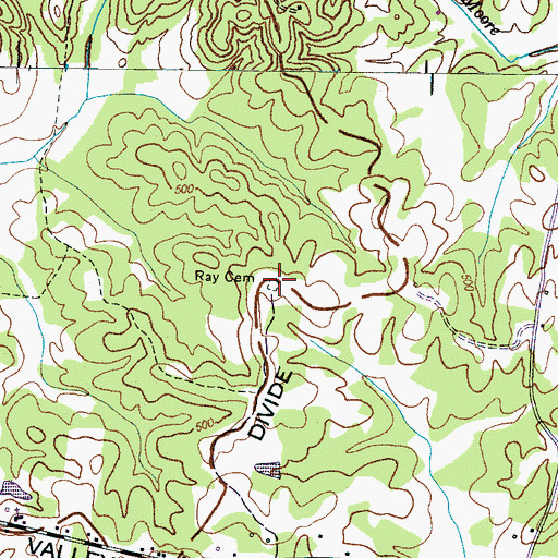 Topographic Map of Ray Cemetery, TN