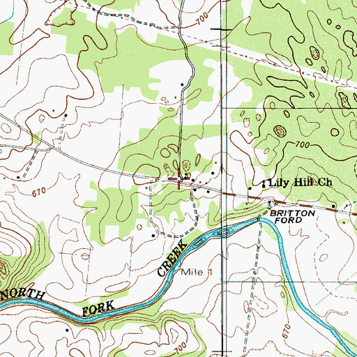 Topographic Map of Rays Chapel United Methodist Church, TN