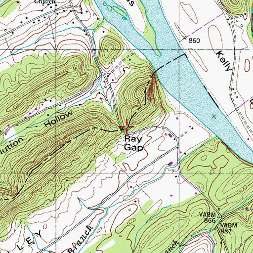 Topographic Map of Ray Gap, TN