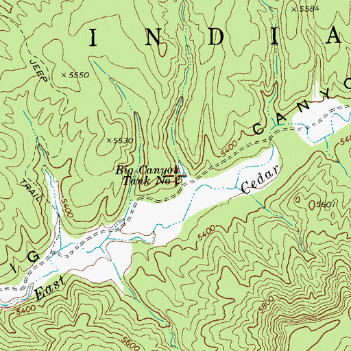 Topographic Map of Big Canyon Tank Number Two, AZ