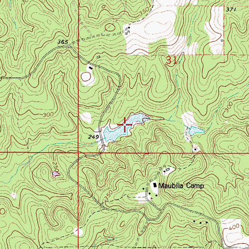 Topographic Map of Maubila Boy Scout Lake, AL
